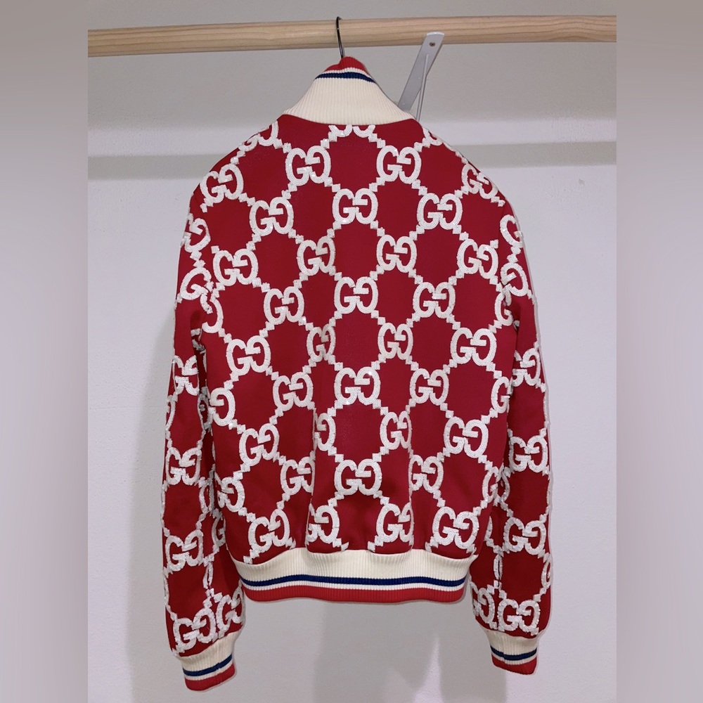 Gucci GG Monogram Men’s Limited Edition Red Sequin Track Bomber Jacket S